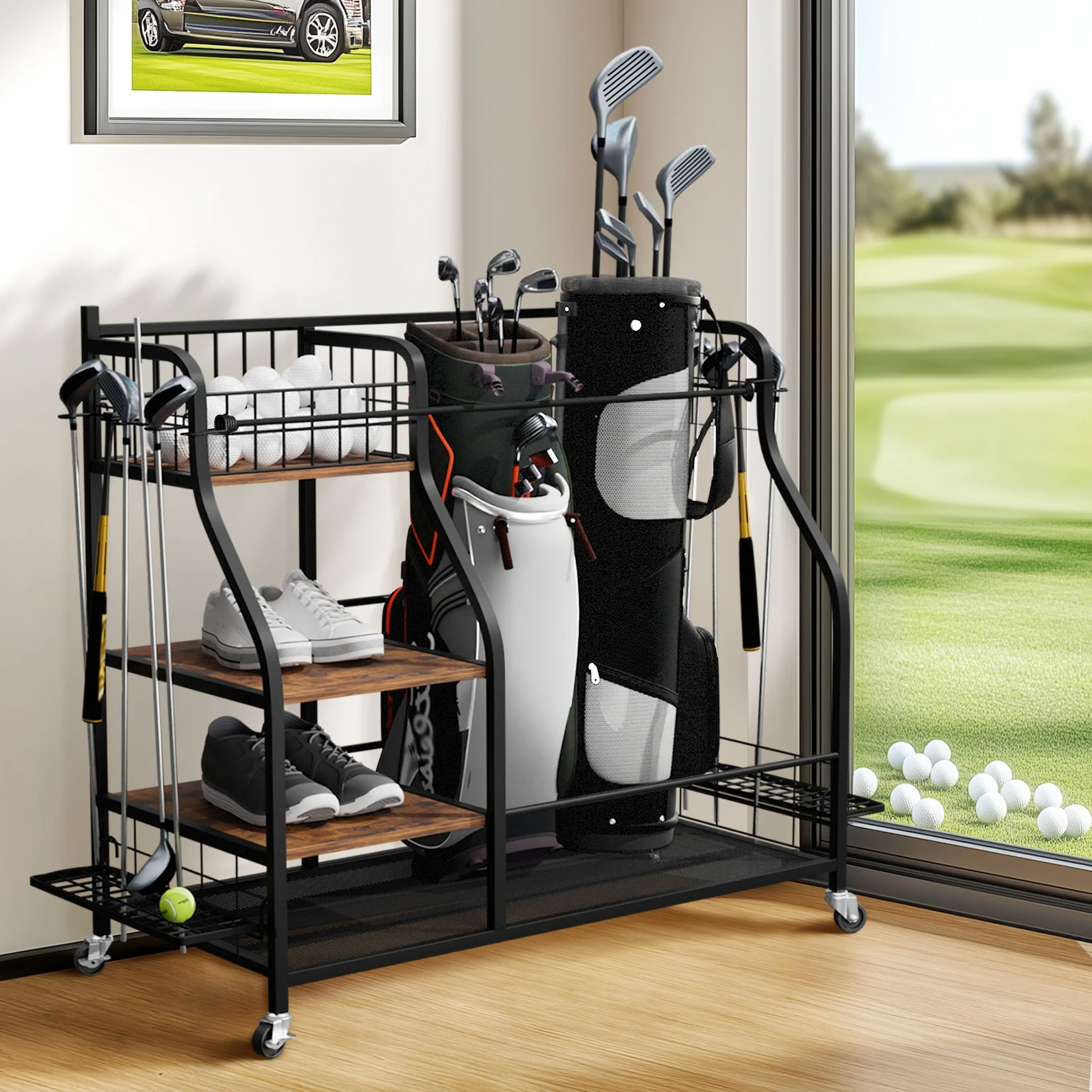 Multifunctional Rolling Golf B - Golf Equipment Holder recension och pris