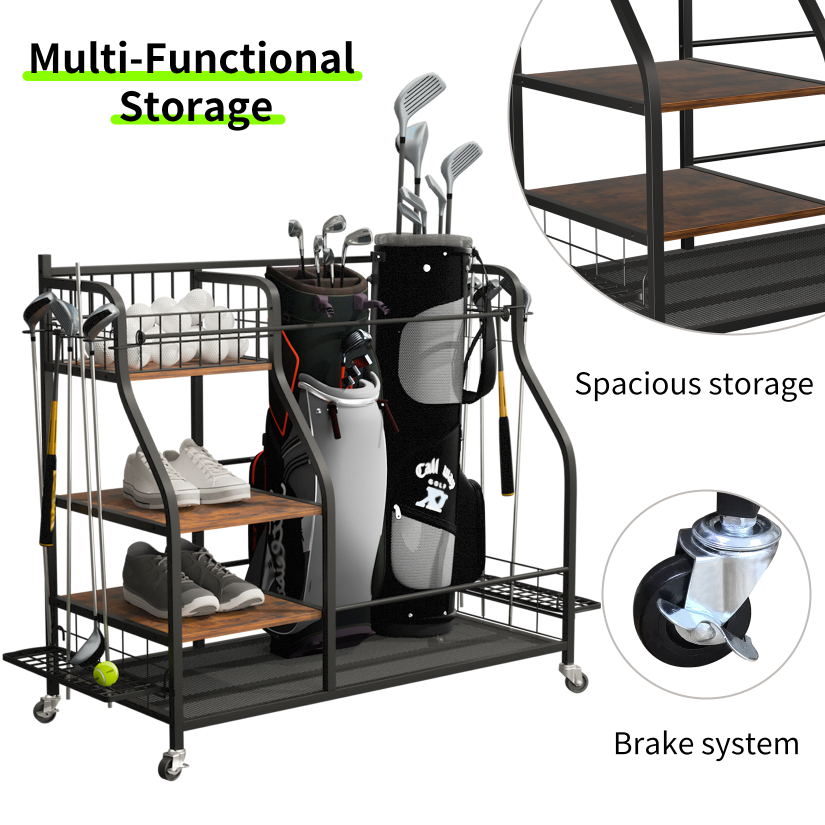 Multifunctional Rolling Golf B - Golf Equipment Holder recension och pris